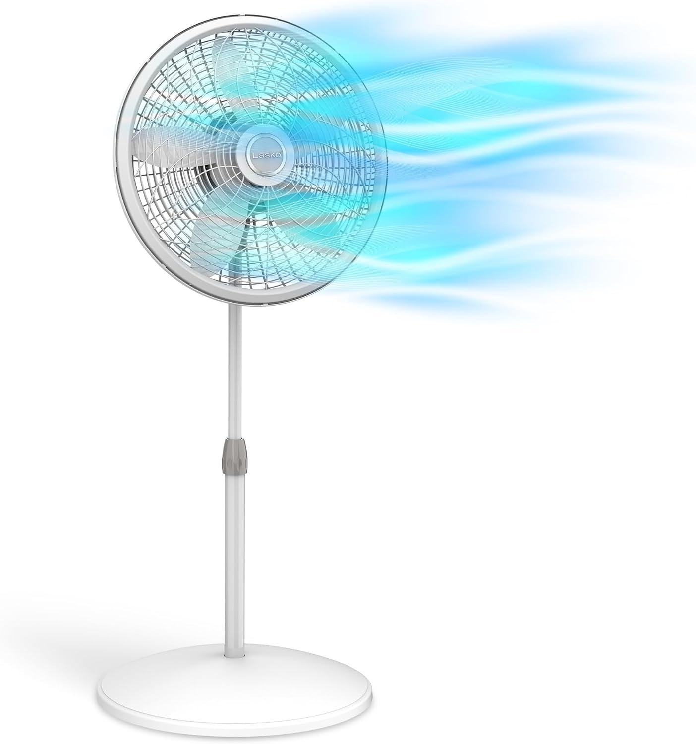 Lasko 18" Oscillating Pedestal Fan White 3-Speed Pedestal Fan