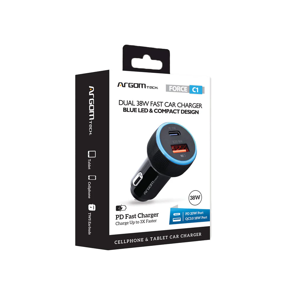 ArgomTech Force C1 38W PD Type-C + USB A Car Charger - Image 2