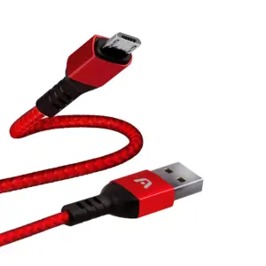 Argom Dura Form Micro USB to USB 2.0 Nylon Braided Cable 6FT/1.8M - Red