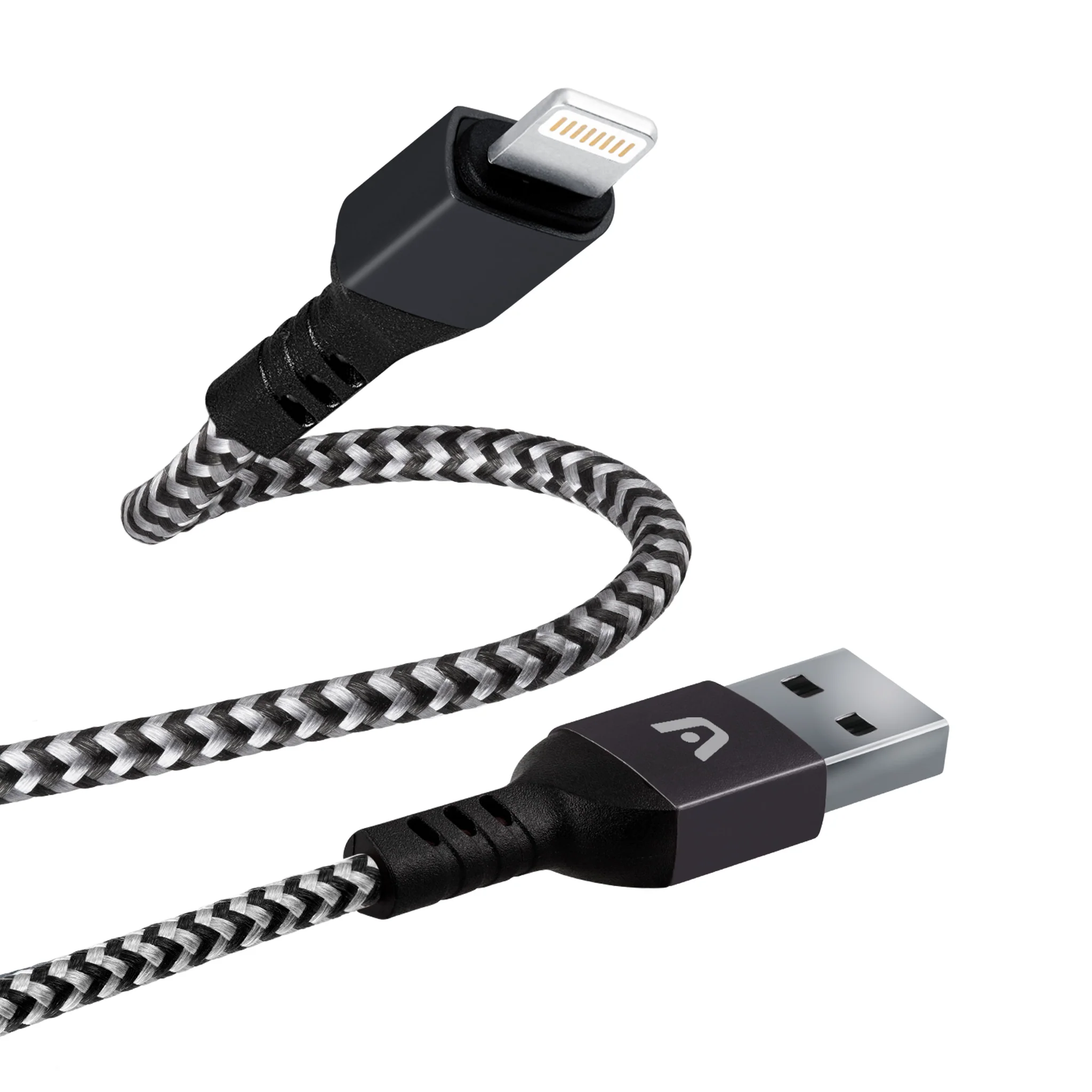 Argom Dura Form Lightning to USB 2.0 Nylon Braided Cable 6FT/1.8M - Black