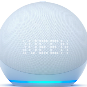 AMAZON ECHO DOT WITH CLOCK (5TH GEN, 2022) WITH ALEXA, CLOUD BLUE