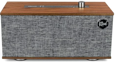 Klipsch The One with Google Voice Assistant Tabletop Wireless Stereo in Walnut | Bluetooth-Enabled, Multi-Room Ready