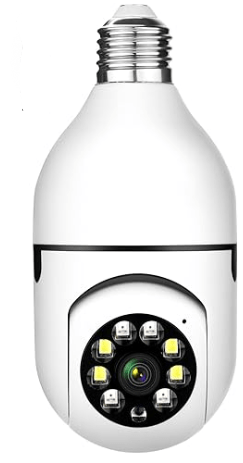 ARMIDO Wireless Light Socket Bulb WiFi Security Camera 360 Degree PTZ Home Camera Floodlight Night Vision Motion Detection 64GB Micro SD Card Included