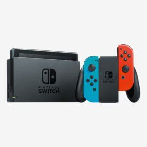 Nintendo Switch V2 with Neon Blue and Neon Red Joy‑Con.