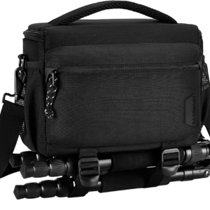 Bagsmart Waterproof Black Camera Shoulder Bag with Tripod Holder