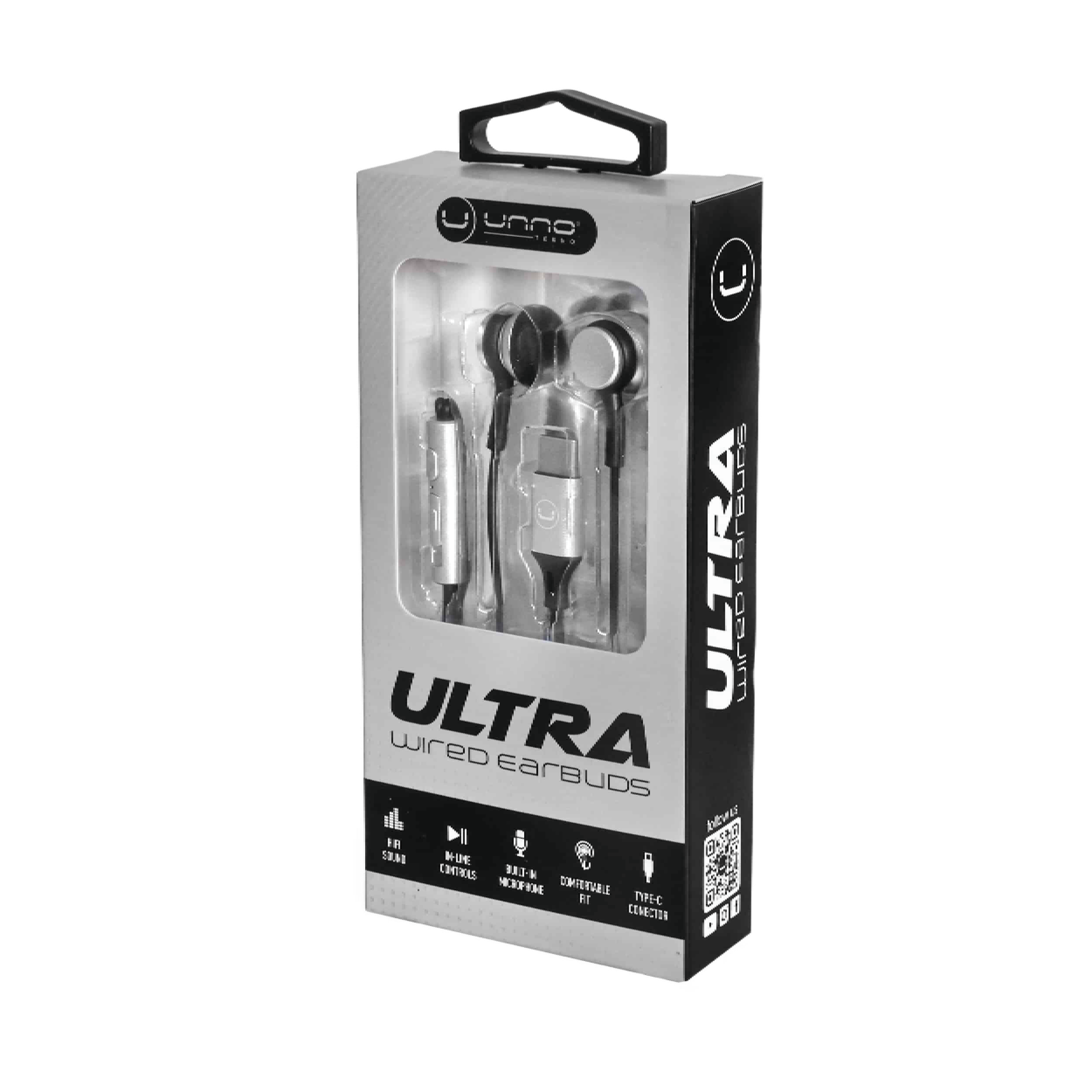 Unno Tekno Ultra USB-C Black Earbuds - Image 2