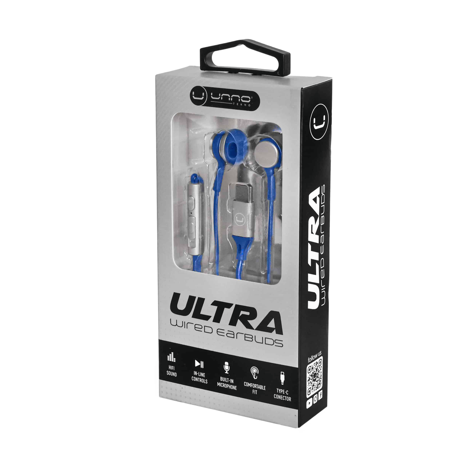 Unno Tekno Ultra USB-C Blue Earbuds - Image 2