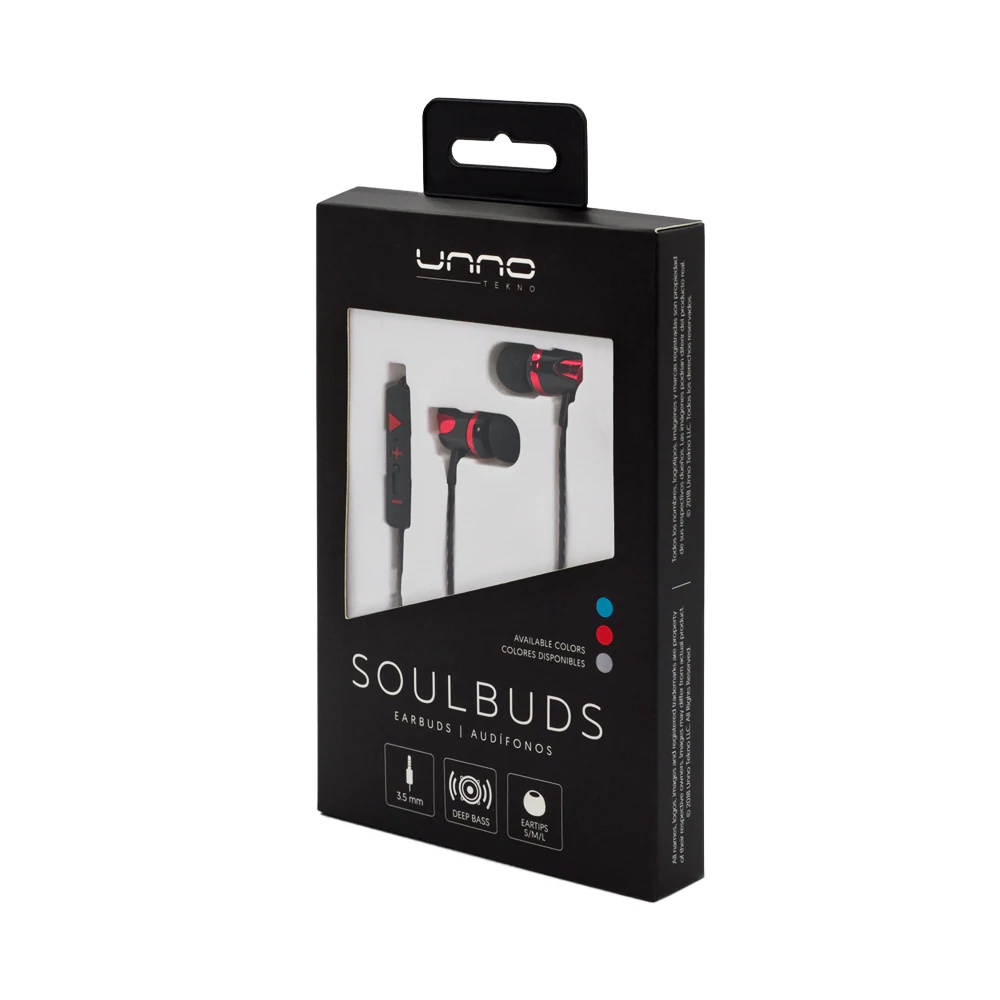 Unno Tekno Soulbuds 3.5mm Red Earbuds - Image 2